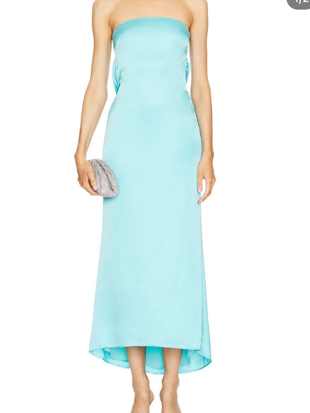 Michael Costello Strapless Aqua Dress